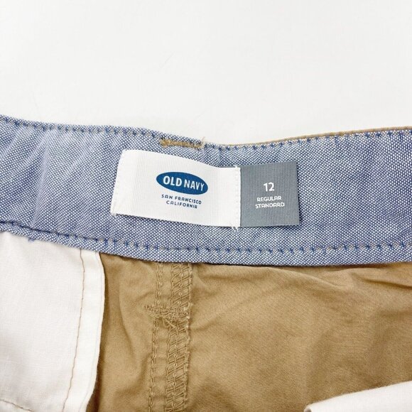 Old Navy Khaki Bermuda Shorts Size 12 Regular Cotton Blend Chino Boys New Youth - Picture 6 of 13